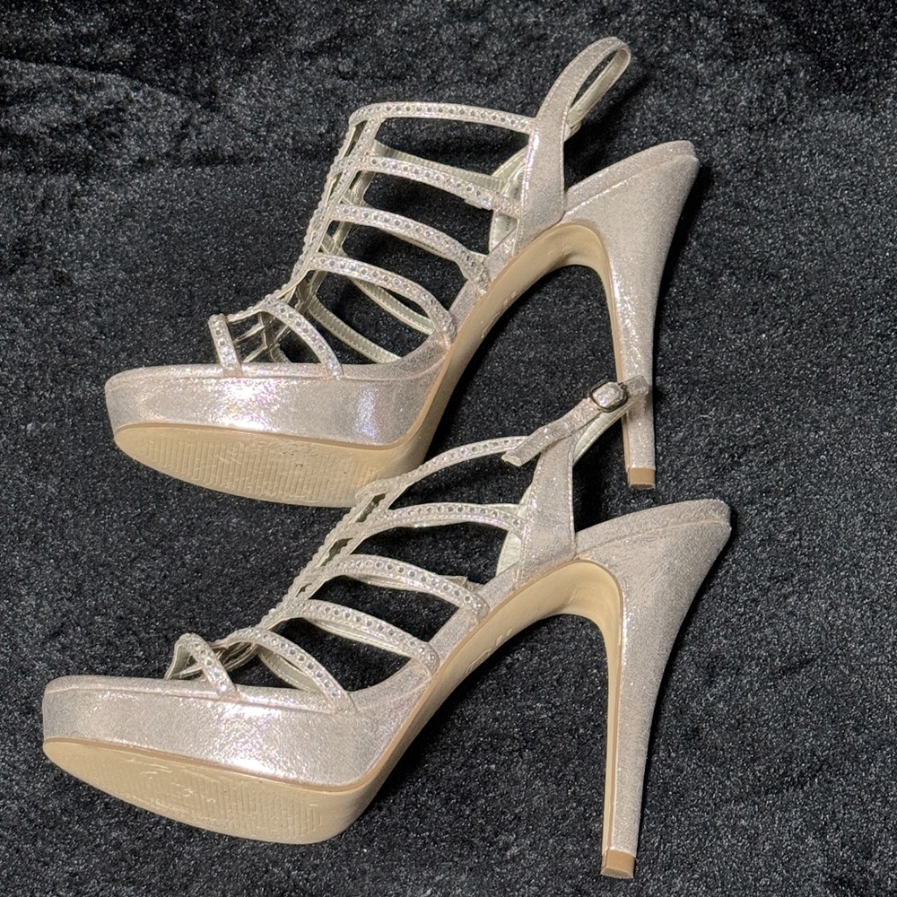 Adrianna Papell Boutique Gold Strap Sandal Heels